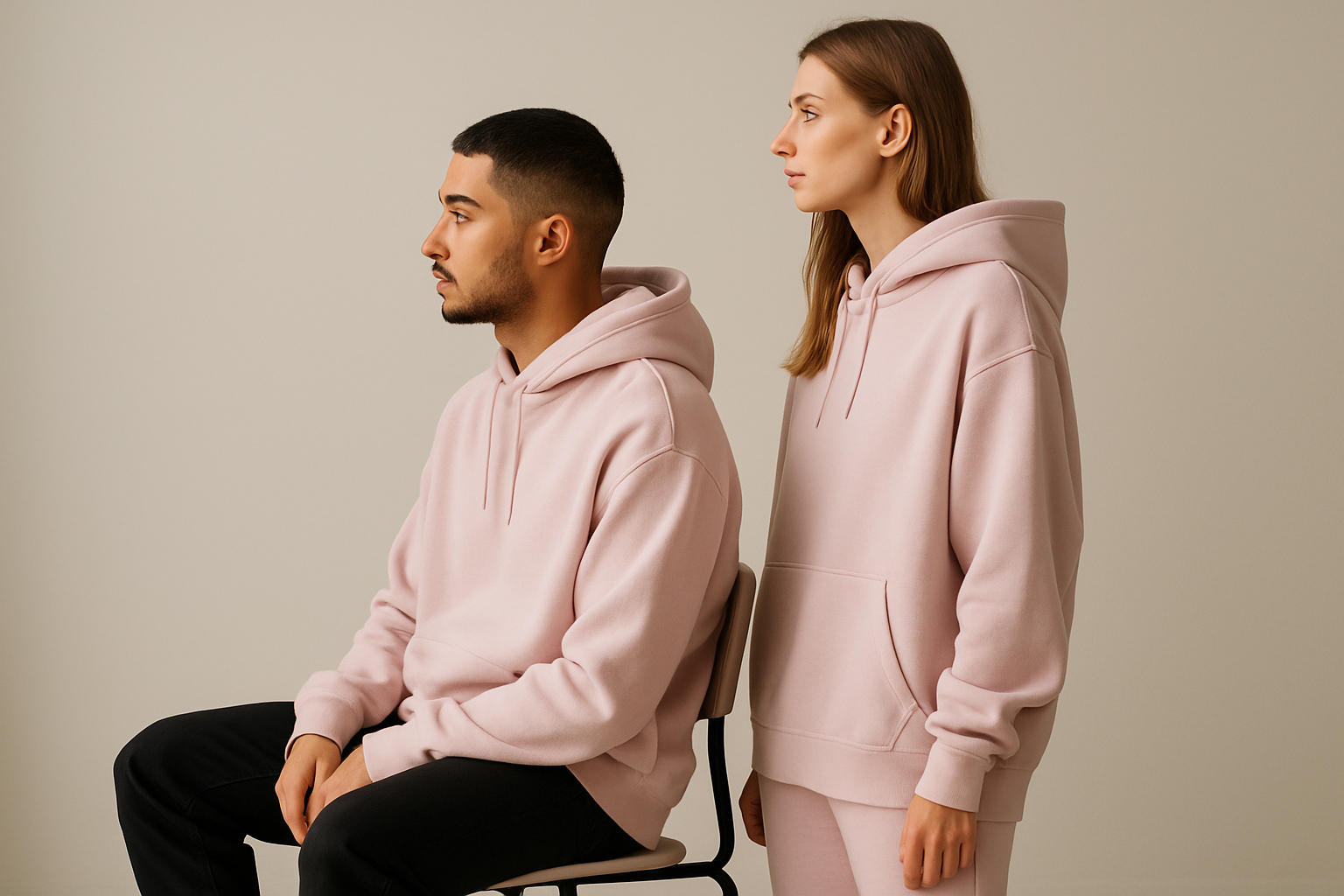 Oversized Hoodie : LIGHT BABY PINK