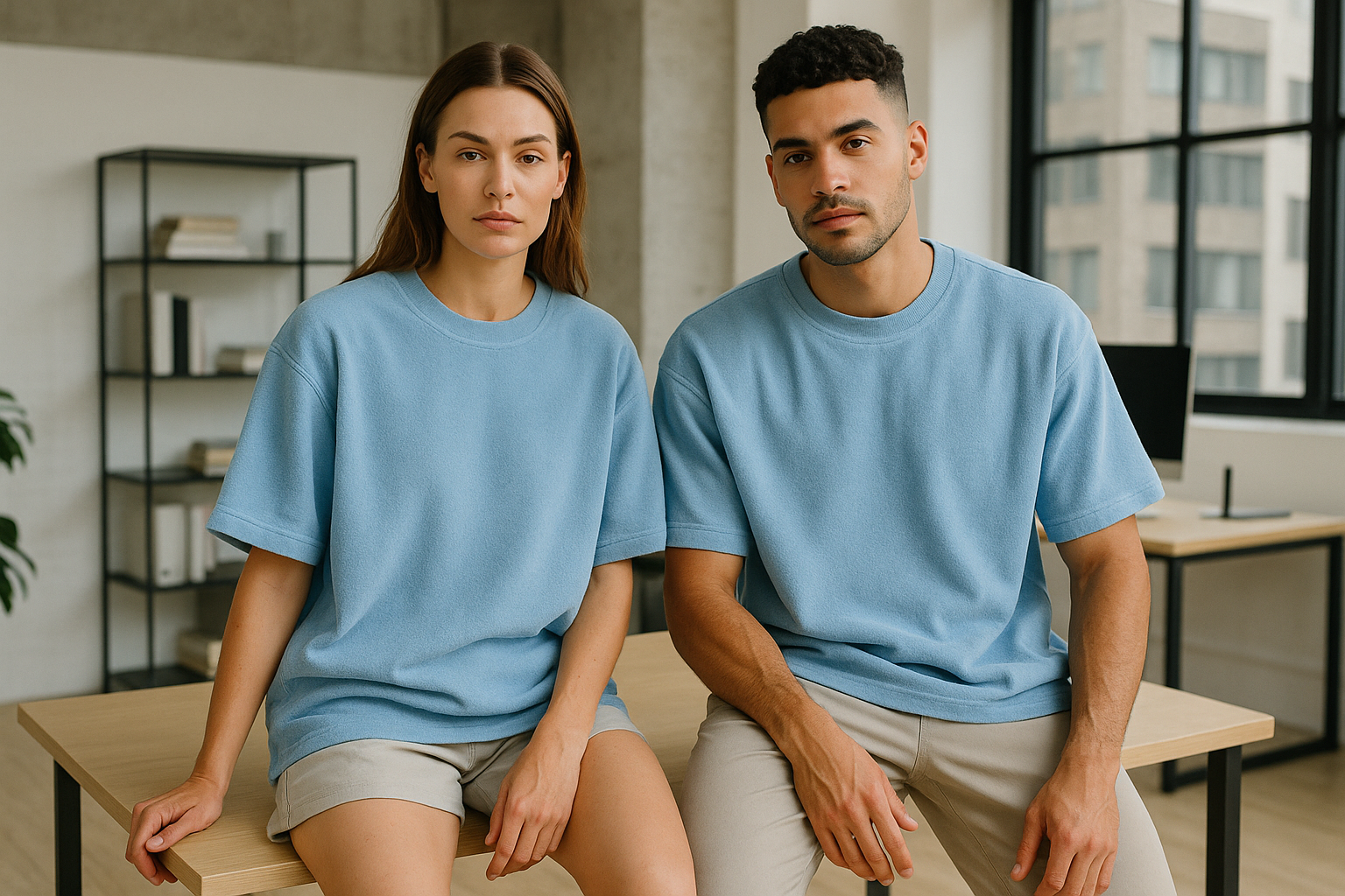 Terry Oversized tee : BABY BLUE
