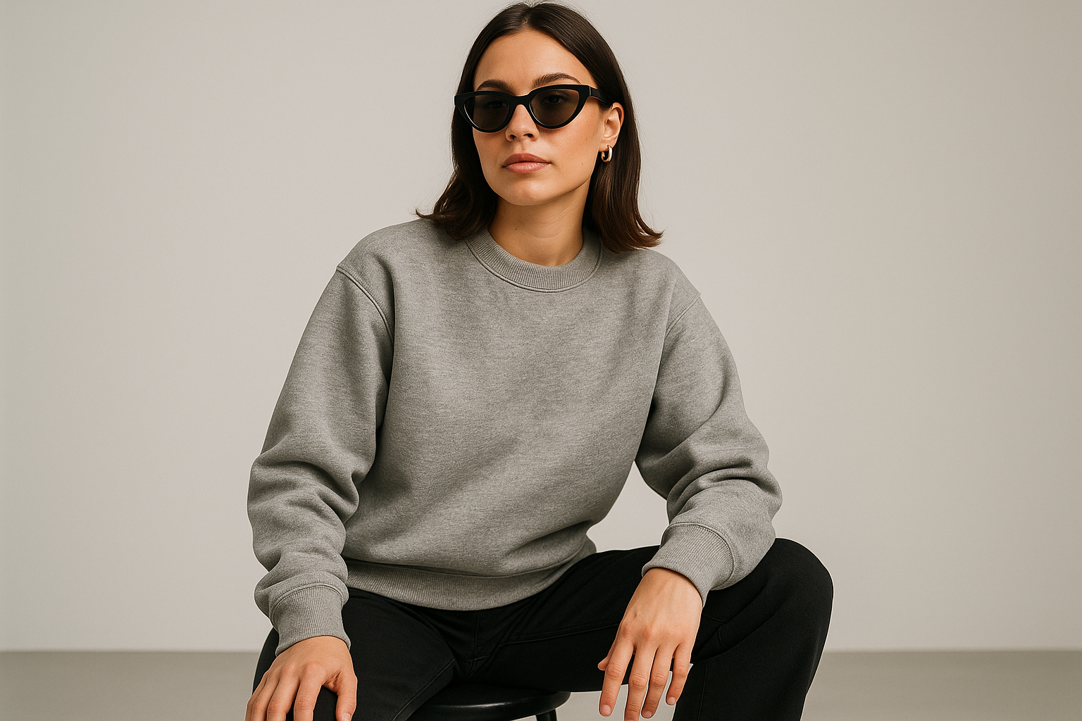 Heavy weight Sweatshirt : GREY MELANGE
