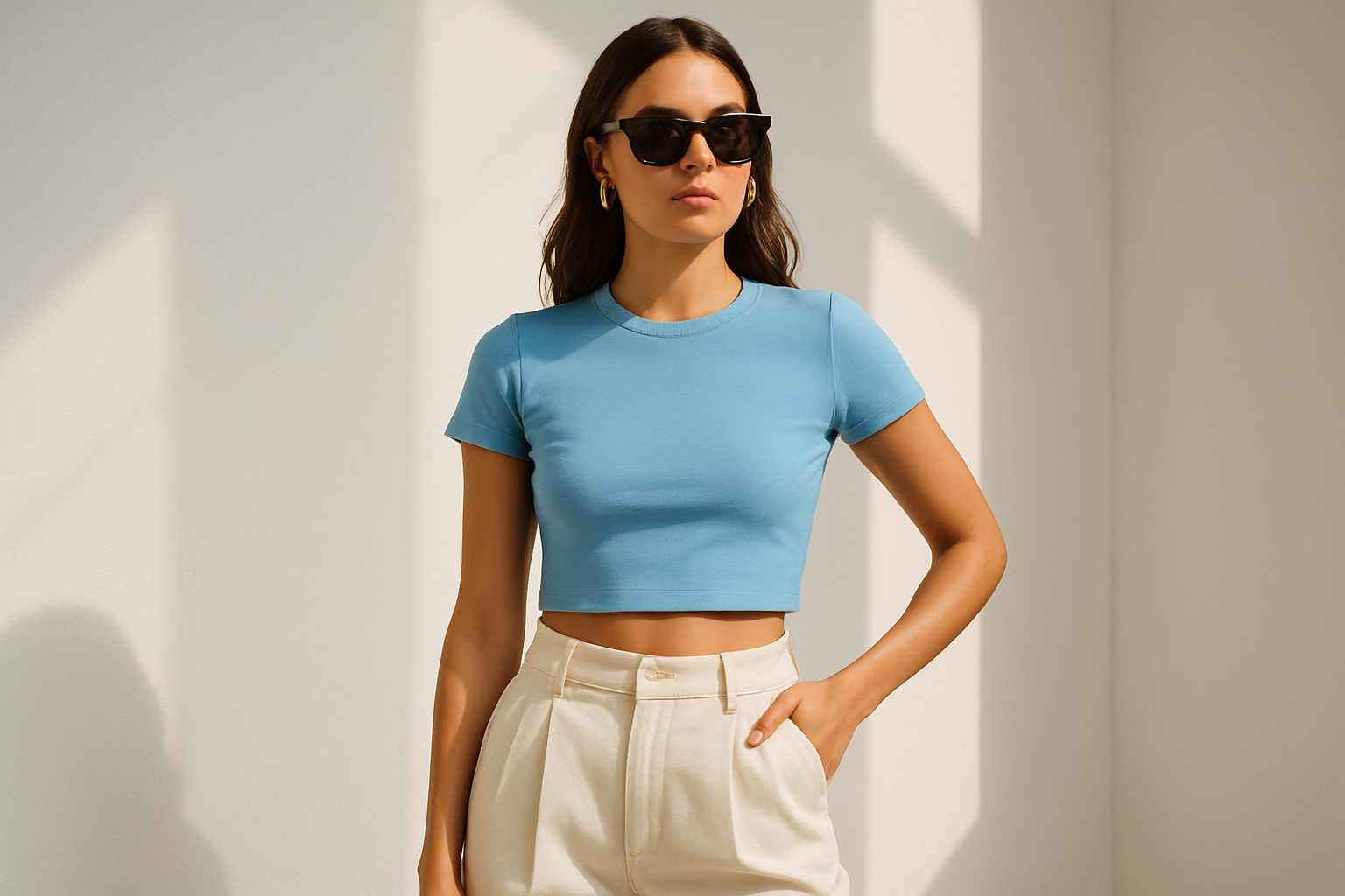 Crop top : SKY BLUE
