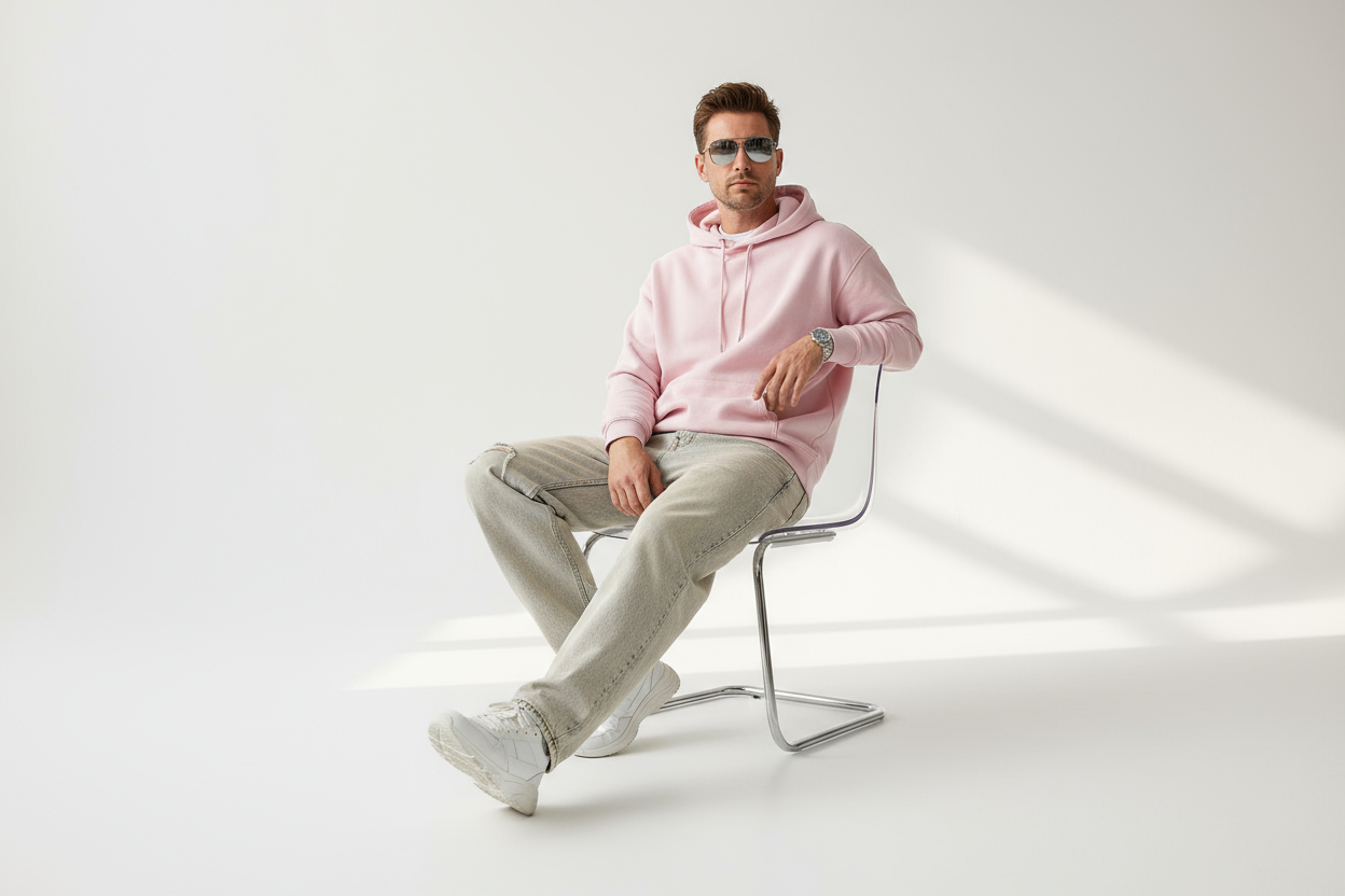 Premium Hoodie : LIGHT BABY PINK