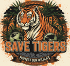 "SAVE THE TIGER "  Round Neck Graphic Printed T-shirt